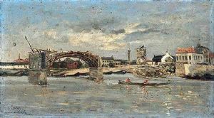 Un Pont A Asnieres by Hippolyte Camille Delpy