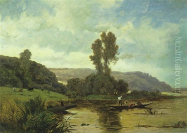 Fluslandschaft Mit Fischern - view 1