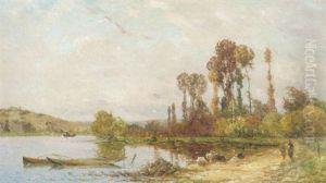 Paysage A L'etang Et Aux Lavandier
