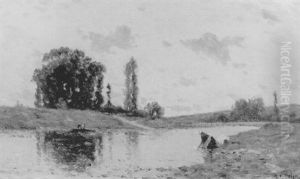 Lavandiere En Bord De Riviere