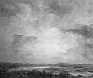 Landschaft An Der Seine by Hippolyte Camille Delpy