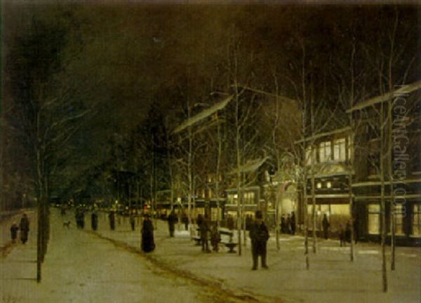 The Boulevard Barbes Rochechouart In Winter - view 1