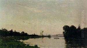 Lavandiere En Bord De Riviere by Hippolyte Camille Delpy