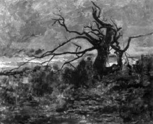Paysage En Foret De Fontainebleau by Hippolyte Camille Delpy