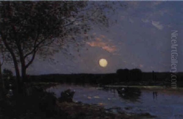 Lever De Lune Pres De Bonnieres - view 1