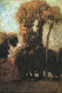 A Figure With A Cow Before A Cottage In A Landscape A Figure With A Cow Before A Cottage In A Landscape