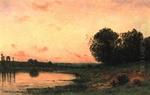 Le Chevalier Au Bord De L'oise by Hippolyte Camille Delpy