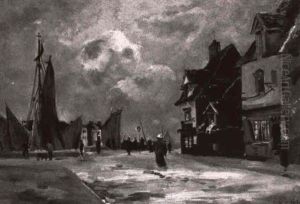 Arrivee Des Bateaux A Honfleur by Hippolyte Camille Delpy