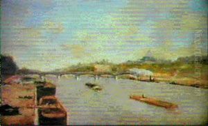 Vue De La Seine by Hippolyte Camille Delpy