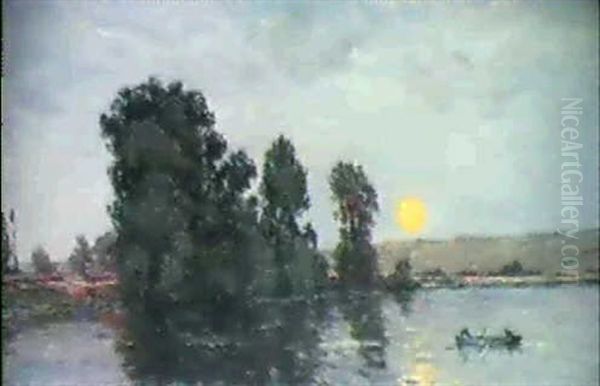 Seinelandschaft Bei Abendstimmung - view 1