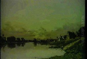 Paysage Du Soir by Hippolyte Camille Delpy