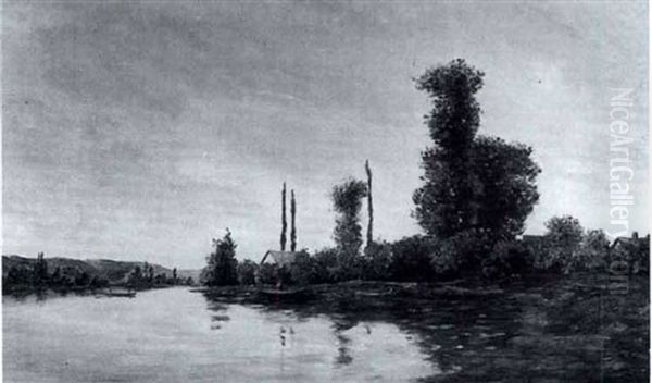 A River Landscape Under Blue Skies - view 1