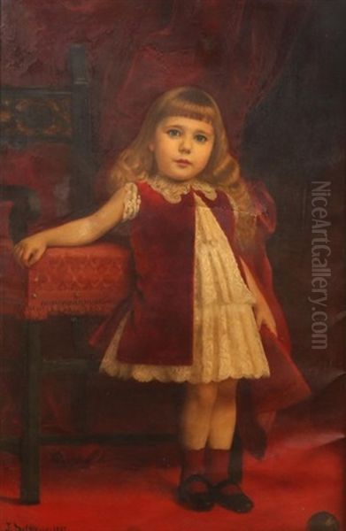 Petite Fille A La Robe Ecarlate - view 1