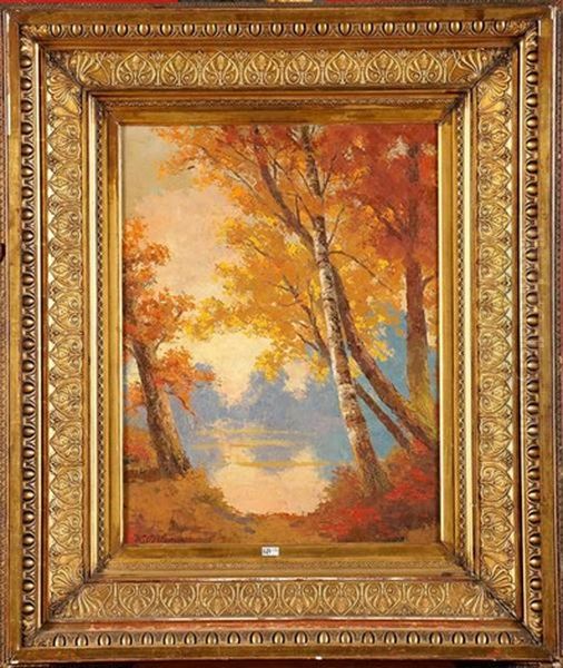 Paysage A L'etang En Automne - view 1