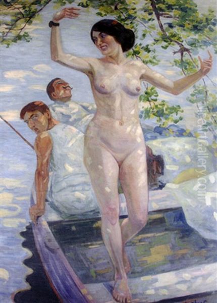 Femme Nue Sur Une Barque - view 1