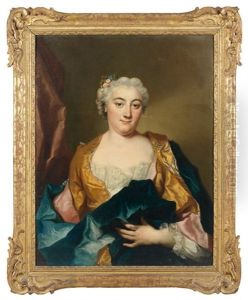 Portrait Avec Fleurs Dans Les Cheveux Et Robe Jaune (marquise De Marigny?)