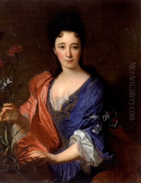 Jeune Femme Cueillant Des Fleurs - view 1