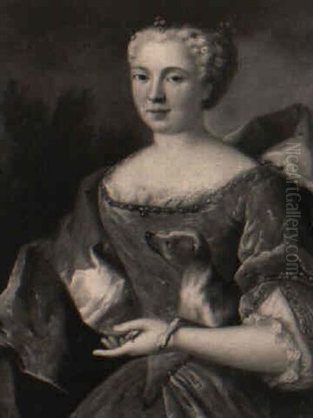 Halbfigurenbildnis Einer Jungen Dame Mit Einem Hundchen - view 1