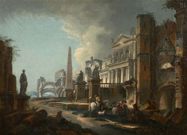Caprice Architectural Avec Le Chateau De Clagny A Versailles - view 1