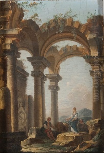 Personnages Dans Des Ruines Antiques - view 1