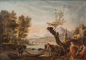 Escena Con Pescadores by Pierre Antoine Demachy
