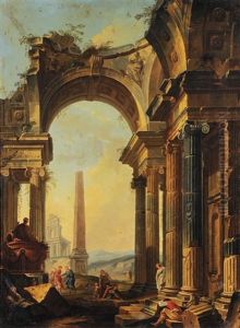 Capriccio Architettonico Con Obelisco