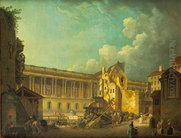 Degagement De La Colonnade Du Louvre, Vue Prise Pendant La Demolition Des Vestiges De L'hotel Du Petit Bourbon - view 1