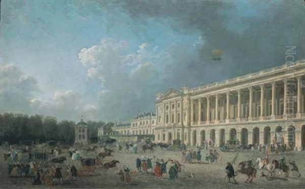 Vue De La Place Royale Avec L'hotel Des Ambassadeurs Et L'hotel Grimod De La Reyniere Et Une Mongolfiere Dans Le Ciel (in Collab. W/studio Of Demachy) - view 1