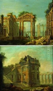 Caprice D'architecture (+ Another, Similar; Pair) by Pierre Antoine Demachy