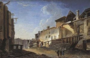 Les Destructions Devant La Colonnade Du Louvre