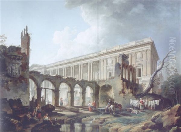 The Clearing Of The Colonnade Du Louvre - view 1