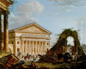 Paris, The Theatre De L'odeon by Pierre Antoine Demachy