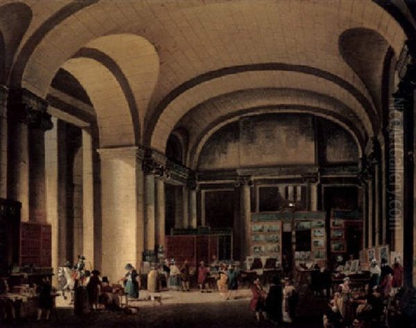 A Book Market Beneath The Louvre Galleries - view 1