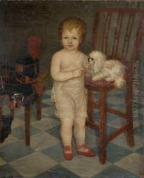 Portrait De Manuel Maria Calvo Encalada Y Valcarcel Avec Son Chien - view 1