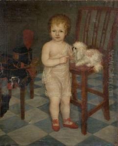 Portrait De Manuel Maria Calvo Encalada Y Valcarcel Avec Son Chien