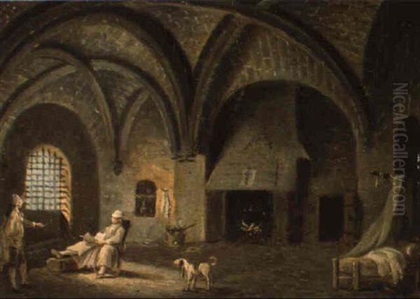 Interieur De La Conciergerie Avec Louis Xvi Lisant - view 1