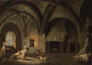 Interieur De La Conciergerie Avec Louis Xvi Lisant by Pierre Antoine Demachy