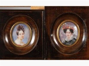 Portrait De Mademoiselle Champain (+ Portrait De Madame Champain, Lrgr; Pair) by Antoinette Louise Demarcy