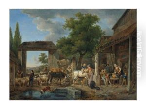 Cour De Ferme by Jean-Louis Demarne