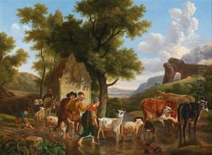 The Crossing Of The River by Jean-Louis Demarne