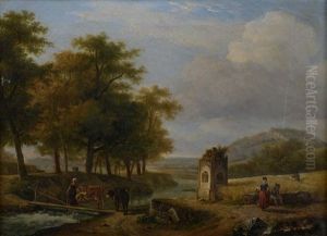 Scenes De La Vie Paysanne (pair) by Jean-Louis Demarne