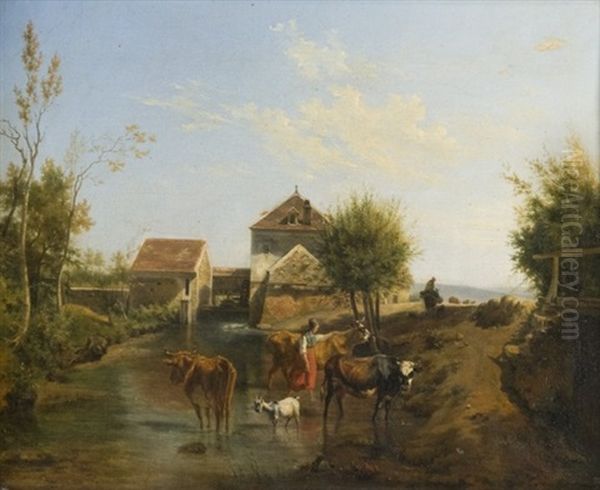 Le Passage Du Gue Devant Un Moulin A Eau - view 1