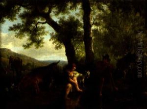Pastorale Au Bord D'un Ruisseau by Jean-Louis Demarne