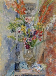 Still Life With Flowers And Candle