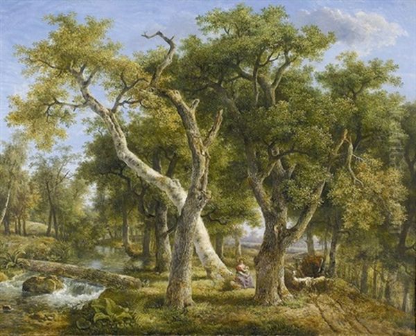 Waldlandschaft Mit Hirtin - view 1