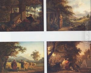 Scene De L'histoire De Ruth Et Booz by Jean-Louis Demarne