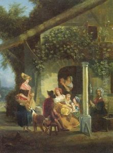 Visite A La Nourrice by Jean-Louis Demarne