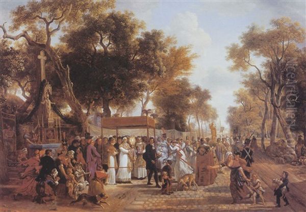 Scene De Procession De La Fete Dieu - view 1