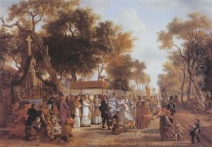 Scene De Procession De La Fete Dieu by Jean-Louis Demarne