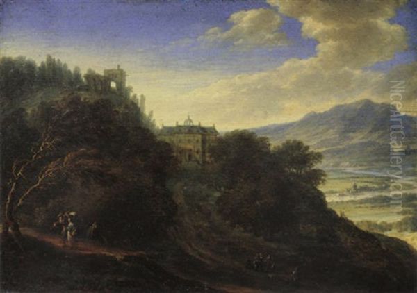 Berglandschaft Mit Einem Schloss - view 1